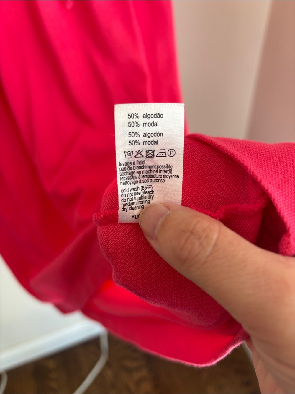 Lacoste Hot Pink Polo Shirt Dress with Drawstring Neck alligator logo Women’s XL - Picture 7 of 8